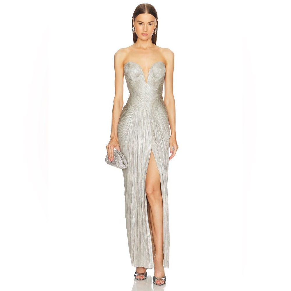 NWT Maria Lucia Hohan Noor Gown in Gunmetal